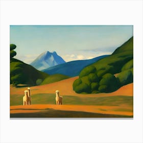 Alpacas In The Desert Canvas Print
