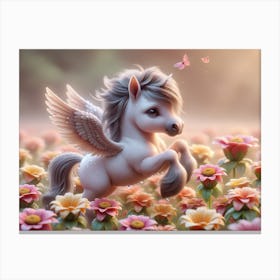 Cute Baby Unicorn Girl Fantasy Canvas Print