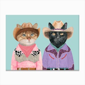 Cowboy Cats 15 Canvas Print