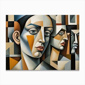 Cubist Portrait Human Faces Canvas Print