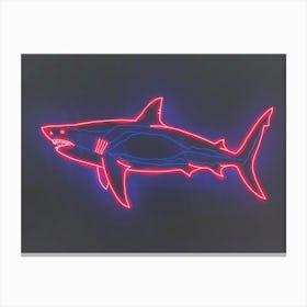 Neon Dark Red Whale Shark 1 Canvas Print