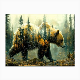 Bear Silhouette - Bear Ethereal Canvas Print