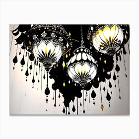 Three Hanging Lamps Canvas Print