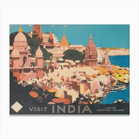 India Vintage Travel Poster Canvas Print