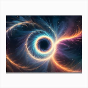 Abstract Image Of A Black Hole Surrounded By Swirling, Colorful Gas And Dust 1 Canvas Print