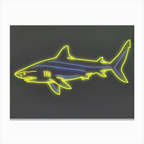 Neon Lemon Shark 4 Canvas Print