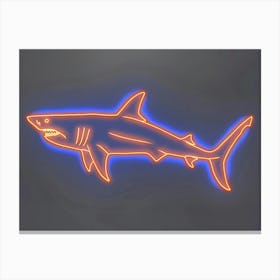 Orange Smooth Hammerhead Neon Shark 1 Canvas Print