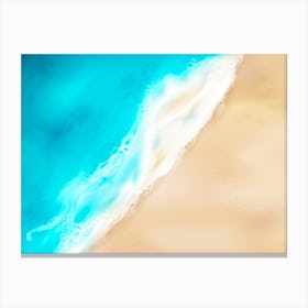 Greece, Seaside, beach and wave #6. Aerial view beach print. Sea foam Canvas Print