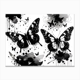 Black And White Butterflies Canvas Print