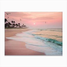 Sunset On The Beach Canvas Print