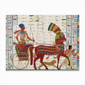 Egyptian Chariot Tutunkhamun Pharaoh Retro Vintage Canvas Print