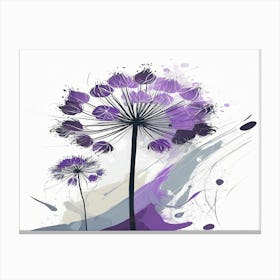 Purple Dandelions Canvas Print