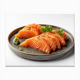 Salmon On A Plate 5 Canvas Print