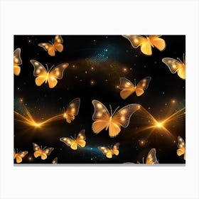 Golden Butterflies 9 Canvas Print