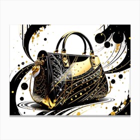 Gold And Black Handbag Canvas Print