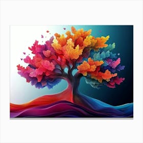 3d Abstraction Colorful Tree of Life Canvas Print