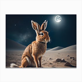 Lunar Space Hare Canvas Print