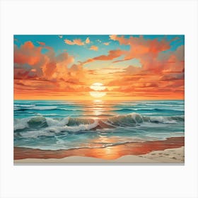 Sunset At The Beach 36 Canvas Print