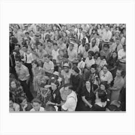 Crowd, Listening To The Cajun Band At National Rice Festival, Crowley, Louisiana By Russell Lee Canvas Print