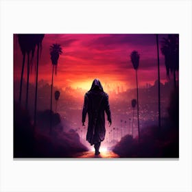 Grim Reaper Goes To Vice City Canvas Print