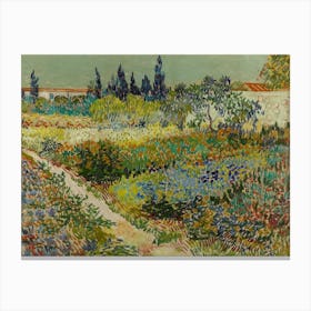 Garden In Bloom, Arles, July 1888 By Vincent Van Gogh Canvas Print
