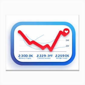 App Icon Representing A Cardiograph With A Red Outline Against A Flat Design Heartbeat Wave Showcas Canvas Print