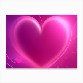 A Glowing Pink Heart Vibrant Horizontal Composition 83 Canvas Print