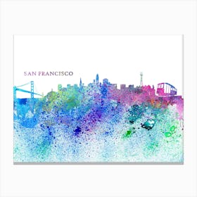 San Francisco California Skyline Splash Canvas Print