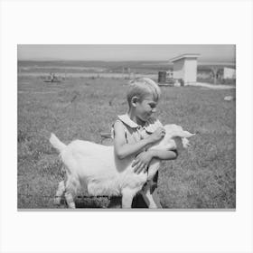 One Of Mr Browning S Sons With His Pet Goat, They Are Fsa (Farm Security Administration) Rehabilitation Clients Canvas Print