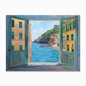 Cinque Terre From The Window View Painting 2 Canvas Print
