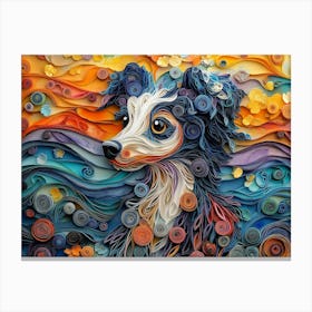 Chinese Crested Paper Quilling Dog Portrait II Canvas Print