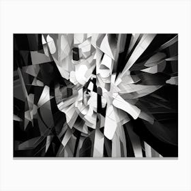 Shattered Illusions Abstract Black And White 4 Canvas Print