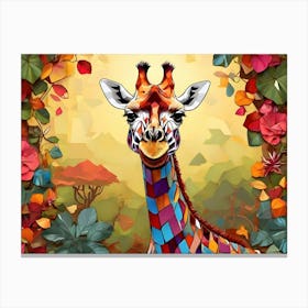 Colorful Giraffe Canvas Print