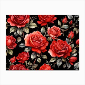 Default A Stunning Watercolor Painting Of Vibrant Red Roses Pa 1 (1) Canvas Print