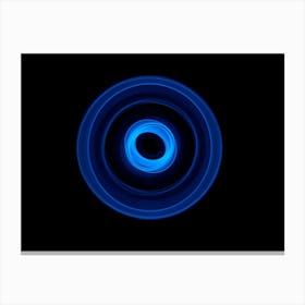 Glowing Abstract Curved Blue Lines 15 Canvas Print