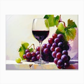 Wine And Grapes Still Life Canvas Print