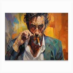 Man Smoking A Cigarette 3 Canvas Print