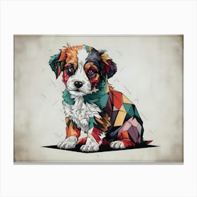 Geometric Dog Canvas Print