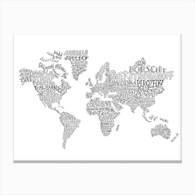 World Food Map Canvas Print