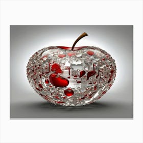 Apple With Music Notes 18 Canvas Print