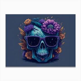 Floral Skull (12) Canvas Print