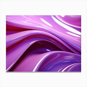Pink & Purple Gloss Fluid Folds Abstract 1 Canvas Print