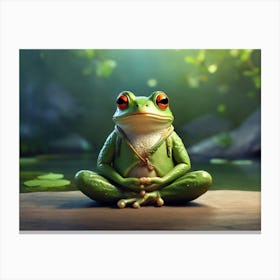 Frog In Meditation Canvas Print