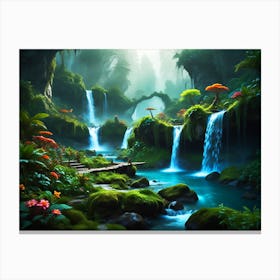 Waterfall In The Forest Canvas Print