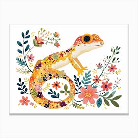 Little Floral Gecko 1 Canvas Print