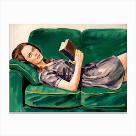 Woman Reading A Book 1 Canvas Print