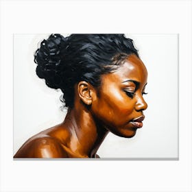 Side Profile Of Beautiful Woman Oil Painting 139 Canvas Print