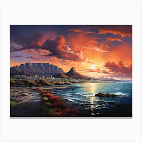 Sunset In Cape Town Canvas Print