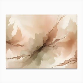 An Abstract Image Featuring A Soft, Flowing, And Organic Design In Shades Of Beige And Brown, Creating A Calming And Serene Atmosphere Canvas Print