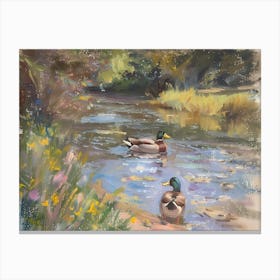 Ducks In The Stream Canvas Print